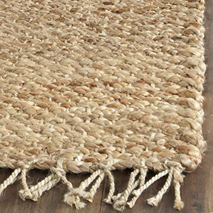 SAFAVIEH Natural Fiber Collection Accent Rug - 4' x 6', Natural, Handmade Farmhouse Fringe Jute, Ideal for High Traffic Areas in Entryway, Living Room, Bedroom (NF733A) - size: 4' x 6' (Rectangular)