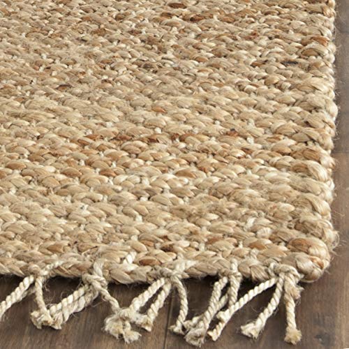 SAFAVIEH Natural Fiber Collection Area Rug - 5' x 8', Natural, Handmade Farmhouse Fringe Jute, Ideal for High Traffic Areas in Living Room, Bedroom (NF733A) - size: 5' x 8' (Rectangular)