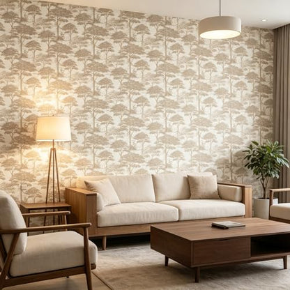 Forest Tree Peel and Stick self Adhesive Wallpaper - 96''x32'' - color: X02, size: 96"x32"