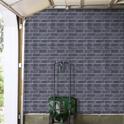 3D Faux Brick Wall Panels Peel and Stick, 10 Pcs 11.8" x 11.8" - color: Gray