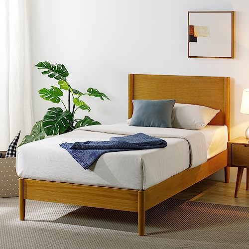 Zinus Allen Mid Century Wood Platform Bed Frame, Twin - color: Natural, size: Twin