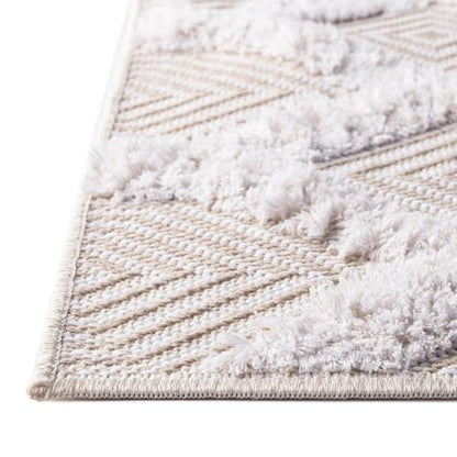 Rugs.com - Sabrina Soto Casa Rug – 6 Ft Runner Beige Cotton Textured Runner Modern Geometric Design, Perfect for Hallways and Entryways - color: Beige, size: 2'3" x 6' (Runner)