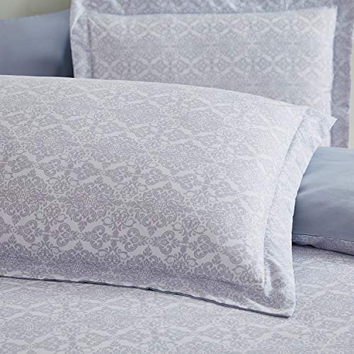 Mellanni Duvet Cover Set - 3 PC Iconic Collection Bedding Set | Hotel Luxury, Extra Soft & Cooling - Microfiber - Button Closure and Corner Ties (Twin, Laced Sky Blue) - color: 8561 Laced Sky Blue, size: Twin