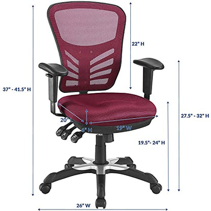 Modway Articulate Ergonomic Mesh Office Chair in Red - color: Red