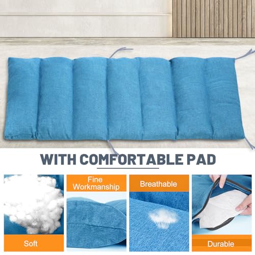Comfy Folding Chair, Folding Lounge Chair with Cushion, Reclining Chair - color: Sky Blue