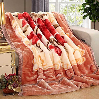 LGYKUMEG Korean Mink Blanket 59"×79", Silky Soft and Warm - 2 Ply Reversible Raschel Throw Blanket 4.4 Lb /（150x200cm-2kg）, 59x79in/4.4lb - color: Brown, size: 59x79in/4.4lb