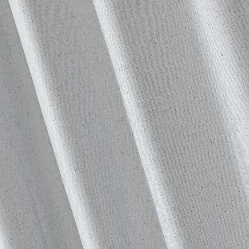 Amazon Basics Faux Linen Blackout Curtains for Bedroom and Living Room, 2-Piece Set with Grommets, 52" W x 95" L, White - color: White, size: 52"W x 95"L (Pack of 2)