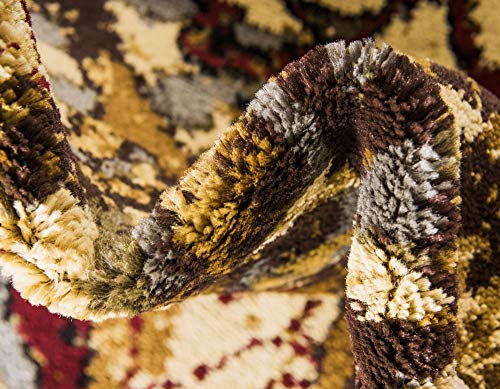 Unique Loom Barista Collection Area Rug - Congencis (4' 1" Round, Beige/ Blue) - size: 4'1" (Round)