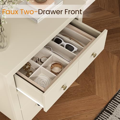 RoyalCraft 3 Drawer Nightstand, 27'' Wood Bedside Table with Storage Drawers, Modern Bedroom Storage Cabinet for Entryway, Hallway, Beige - color: Beige