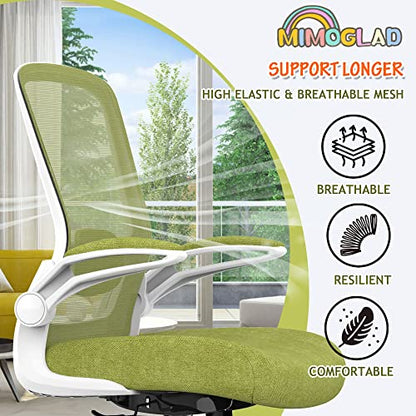 Mimoglad Ergonomic High Back Mesh Office Chair, Adjustable Lumbar Support, Thickened Seat Cushion (Modern, Green Pear) - color: Green Pear