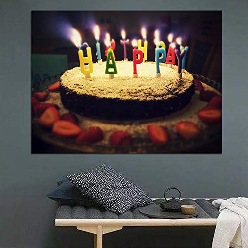 IDEA4WALL Customized Small Wall Mural with Your Birthday Photos, Removable Self-Adhesive Wallpaper for Living Room Bedroom - 24x32 inches - color: Custom-brithday, size: 24"x32"