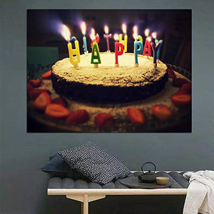 IDEA4WALL Customized Small Wall Mural with Your Birthday Photos, Removable Self-Adhesive Wallpaper for Living Room Bedroom - 24x32 inches - color: Custom-brithday, size: 24"x32"