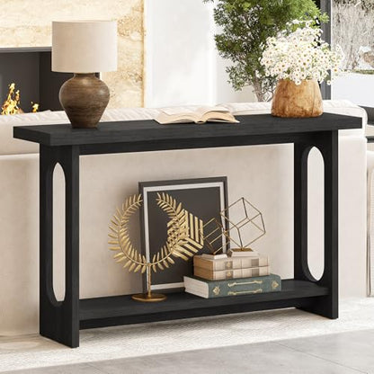 Black Entryway Table, 55‘’ Narrow Wood Console Table Entrance Tables for Front Door Sofa Tables for Entryway, Living Room