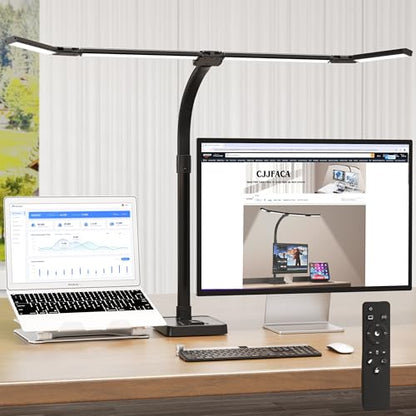Office Home Desk Lamp,24W Super Bright Eye-Care Desk Lamp,Adjustable Gooseneck Office LED Task Light with Soft Non-Glare Lighting,Suitable for Studying,Reading (Black) (Plus) - size: Plus