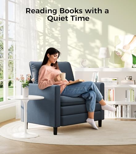 Welzona 3-Layers Cloud Accent Chair, 33" Reading Chair, Teddy Arm Chairs | Comfy Teddy Fabric, Washable Covers, Tool-Free Setup, All-wood Couch Chair for Living Room, Bedroom, Reading Nook, Blue Grey - color: Blue Grey, size: cloud chair
