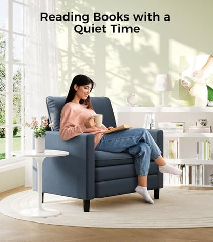 Welzona 3-Layers Cloud Accent Chair, 33" Reading Chair, Teddy Arm Chairs | Comfy Teddy Fabric, Washable Covers, Tool-Free Setup, All-wood Couch Chair for Living Room, Bedroom, Reading Nook, Blue Grey - color: Blue Grey, size: cloud chair