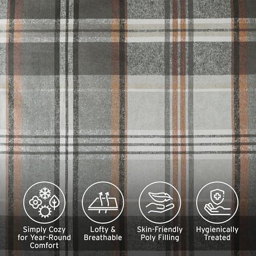 Intelligent Design Plaid Lodge Modern Tan/Gray Twin Duvet Cover Set, 2pc | Girls Bedroom Bedding, Back to School, Casual, Lightweight, All-Season, Machine Washable, Easy Care, Cozy, Breathable, Soft - color: Tan/Gray, size: T/TXL Duvet Cover