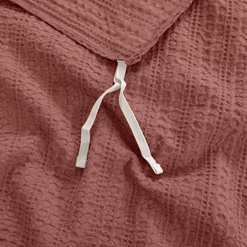 Dreamology Waffle Weave Duvet Cover,100% Cotton,Queen Duvet Cover Set | Waffle Duvet Cover with Zipper Closure,Soft Textured & Breathable Queen Bedding Set,Duvet Cover Queen 3 Pieces (Terracotta) - color: Terracotta, size: Queen