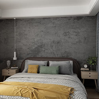 3yecao 16"×1181" Extra Thick Large Size Blue Grey Concrete Wallpaper Peel and Stick Waterproof Dark Blue Gray Concrete Cement Contact Paper Vinyl Industrial Textured Sticker for Bedroom Bathroom Gym - color: Grey Blue, size: 16" x 1181"