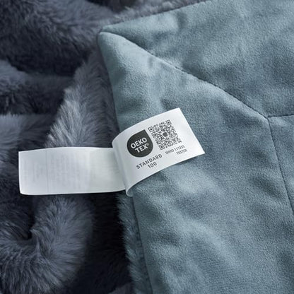 Cozy Bliss Deluxe Sheared Rabbit Faux Fur Throw Blanket, Soft Fuzzy High-Low Sculpted Plush Blanket for Couch, Cozy Home Accent, All Season Use, Blue 60"x80" - color: Stripe - Blue, size: Twin(60" x 80")