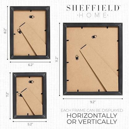 Sheffield Home 4 Piece Gallery Wall Frame Set, 8x10 Inch, 5x7 Inch, and 4x6 Inch, Gold - color: Gold, size: 8x11, 5x7, 4x6 Inch