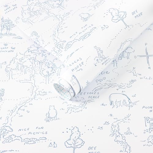 394"x17.3" Peel and Stick Wallpaper Contact Paper Boho Blue White Wallpaper Floral Removable Wall Paper Self Adhesive Modern for Nursery Bedroom Cabinets and Drawers Papel Tapiz para Pared - color: White&Blue, size: 17.3" x 394"