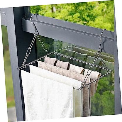 Stainless Steel Laundry Hanger Drying Rack for Dorm Room Compact Hanging Racks for Clothes