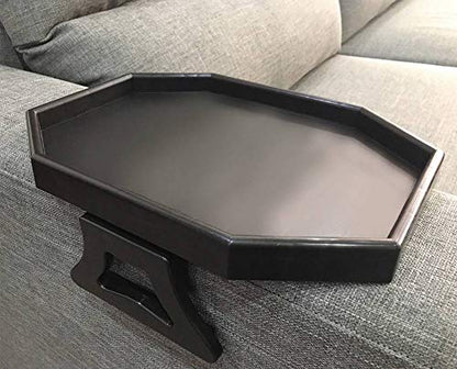 Sofa Arm Clip Table, Armrest Tray Table, Drinks/Remote Control/Snacks Holder (Plastic, Black) … - color: Black