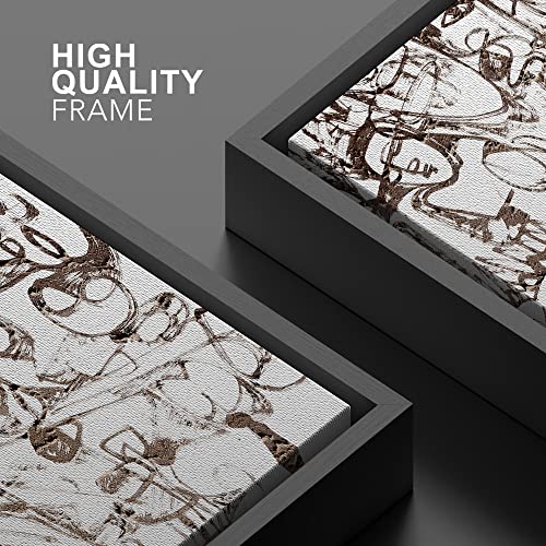 SIGNWIN Framed Canvas Print Wall Art Graffiti Street Art Grunge Landscape Abstract Geometric Illustrations Modern Art Minimalism Relax/Calm Zen for Living Room, Bedroom, Office - 16"x24" Black - color: A11-2211-n08, size: 24"L x 16"W