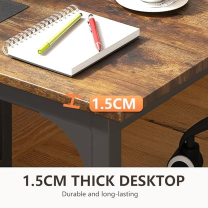 BestOffice Computer Desk,Home Office Desk, Modern Simple Style for Home Office Study Writing (Brown, 47 Inch,2 Pack) - color: Brown, size: 47 Inch-2 Pack