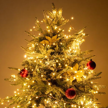 Fairy Lights Plug in, 20FT 200 LED for Christmas Decorations | Plug in Firecracker Lights with Remote, Warm White Indoor Cluster Starry Light for Bedroom Window Wedding Christmas Tree - size: 20FT 200 LED