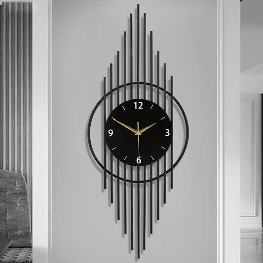 Wall Clock,Decorative Wall Clocks with Silent Quality Quartz Clock Battery Operated,Large Wall Clock for Living Room,Kitchen,Home,Bathroom,Bedroom Wall Decor,11.8x29.5inch,Black - color: 8001-black