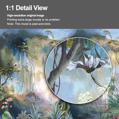 Abstract Tropical Landscape Oil Painting wall Mural Peel and Stick Wallpaper for Bedroom Living Room - 58"x80" - color: B20, size: 58"x80"