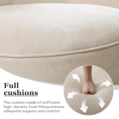 Upholstered Accent Chair, French Country Side Chair (1, Beige) | with Tufted Backrest, Thick Padded Seat and Solid Wood Legs for Bedroom, Living Room, Vanity & Reading Nook - color: Beige