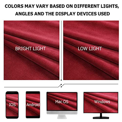 Benedeco Burgundy Red Velvet Blackout Curtains 52x96, Back Tab, 2 Panels | Elegant Room Darkening Thermal Insulated Energy Saving Noise Reducing Velvet Window Drapes for Living Room, Bedroom - color: Backtab-red, size: 52"W x 96"L (Pack of 2)