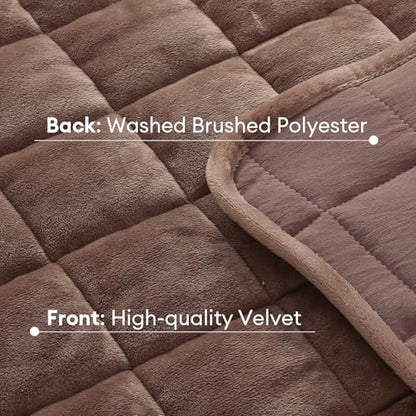 Velvet Quilt King Size, Luxury Soft Bedding Set, Lightweight Cozy Warm Quilted 3-Piece Velvet Coverlet Bedspread Set with 2 Pillow Shams for All Season, Brown - color: Brown, size: King(98"x106")