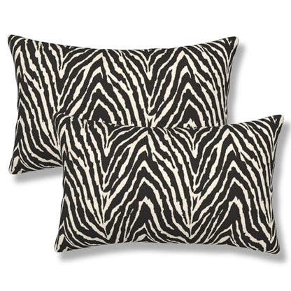 Zebra Throw Pillow Covers Black and White Zebra Seamless Pattern Lumbar Pillow Cover 12x20 Inch Set of 2 Zebra Skin Pattern Texture Pillowcase Rectangle Cushion Cases for Bed Sofa - color: Black White, size: 20" x 12" (Pack of 2)