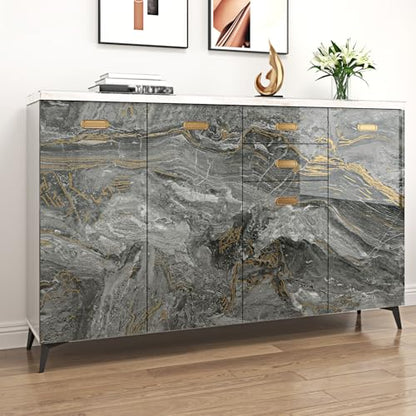 Black Gold Marble Contact Paper Peel and Stick Countertops | 15.7"×78.7" Black Marble Wallpaper Self Adhesive Countertop Contact Paper Waterproof for Cabinets Backsplash Bathroom Walls