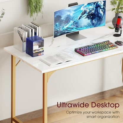 BestOffice Computer Desk,Home Office Desk, Modern Simple Style for Home Office Study Writing (Gold, 32 Inch) - color: Gold, size: 32 Inch