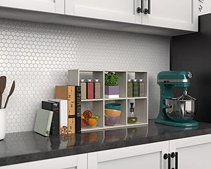 ClosetMaid 5430 Mini 6-Cube Desktop or Wall Mount Organizer, Bleached Walnut - color: Bleached Walnut