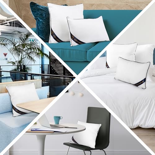 Utopia Bedding 16x16 Throw Pillow Inserts, Decorative Pillows, Pack of 4 | Piping Throw Pillows, Plush & Supportive, Aesthetic Cushion Sham Stuffer for Sofa, Office, Couch & Bed, Set of 4, White - size: 16x16 Inch