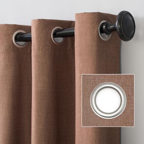 Sun Zero Columbia 2-Pack Thermal Energy Saving 100% Blackout Grommet Curtain Panel Pair, 50" x 84", Cedar - color: Cedar Orange, size: 50"W x 84"L (Pack of 2)