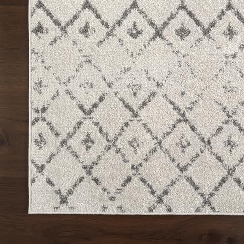 nuLOOM Blythe Grey Trellis Power Loomed Runner Rug, 2' x 6' - color: Blythe Grey, size: 2' x 6' (Rectangular)
