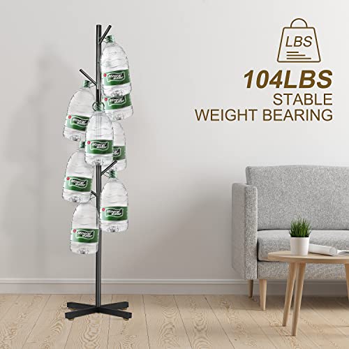 ZOZOE Coat Rack with 8 Hooks, Black Adjustable Coat Rack Stand | Heavy Duty Coat Rack Freestand,Modern Coat Stand,Metal Clothes Tree Stand for Coats Bags Hats in Hallway Entryway - color: Black
