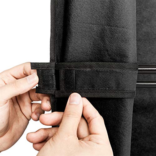 Portable Closet with Cover and Shelves 71" Freestanding Wardrobe Clothes Rack Storage Organizer Heavy Duty Steel Frame Garment Rack for Bedroom Dorm Apartment Black