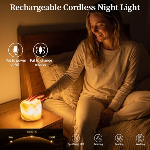 Marble Lamp Nature Marble Table Lamp Rechargeable Pat Light Cordless Night Light Touch Bedside Table Lamps for Bedroom Small Ambient Lamps for Home Decor Living Room Desk Decor (Crystal Jade) - color: Crystal Jade