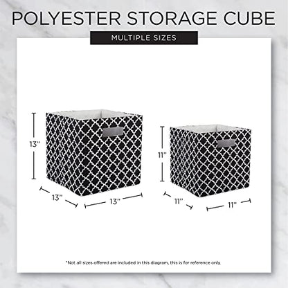 DII Woven Polyester Storage Bin, Polka Dot, Pink & Gold, Small Set of 4 - color: Pink & Gold, size: Small Set of 4, 11x11x11" Cube