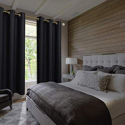 Diraysid Blackout Curtains for Bedroom Grommet Thermal Insulated Room Darkening Curtains (42 x 84 Inch, 2 Panels, Black) - color: Black, size: 42"W x 84"L (Pack of 2)