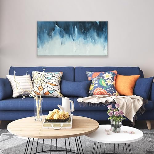 Canvas Wall Art Decor Abstract Art White Blue Wall Art Decor Pictures for Living Room Art Work Decoration Modern Abstract Wall Art Paintings Prints For Home Bedroom Office Kitchen Wall Decor 20" x 40" - color: D-F, size: 40"L x 20"W