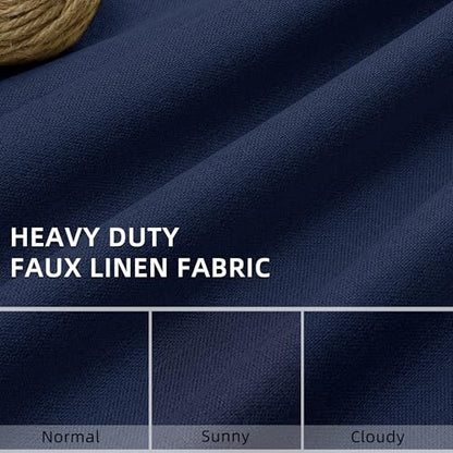 ChrisDowa Navy Blue Blackout Curtains 45 Inches Long 2 Panels for Bedroom | Room Darkening,Light Blocking,Thermal Insulated,Faux Linen,Farmhouse,Grommet,Window Treatment,Drapes,Living Room,52x45 - color: Navy Blue, size: 52"W x 45"L (Pack of 2)